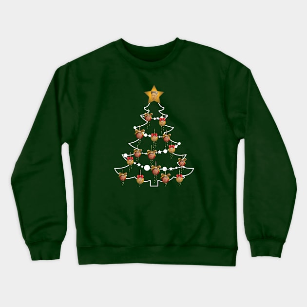 Kim Jong Un Christmas Tree Baubles Crewneck Sweatshirt by Rebus28